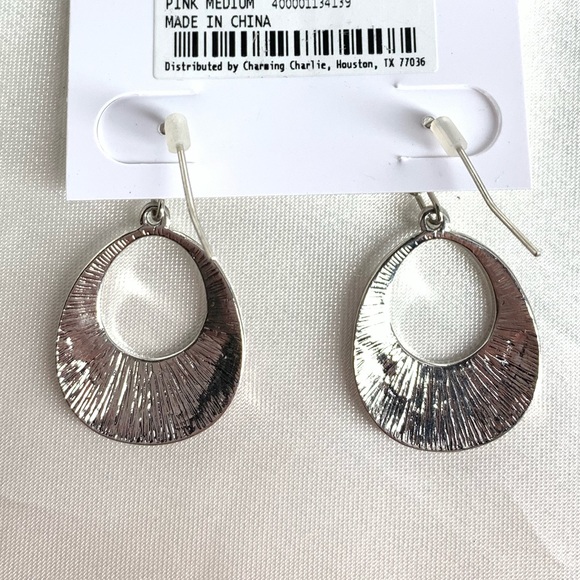 NEW‼️Charming Charlie pink and silver earrings - Picture 2 of 2